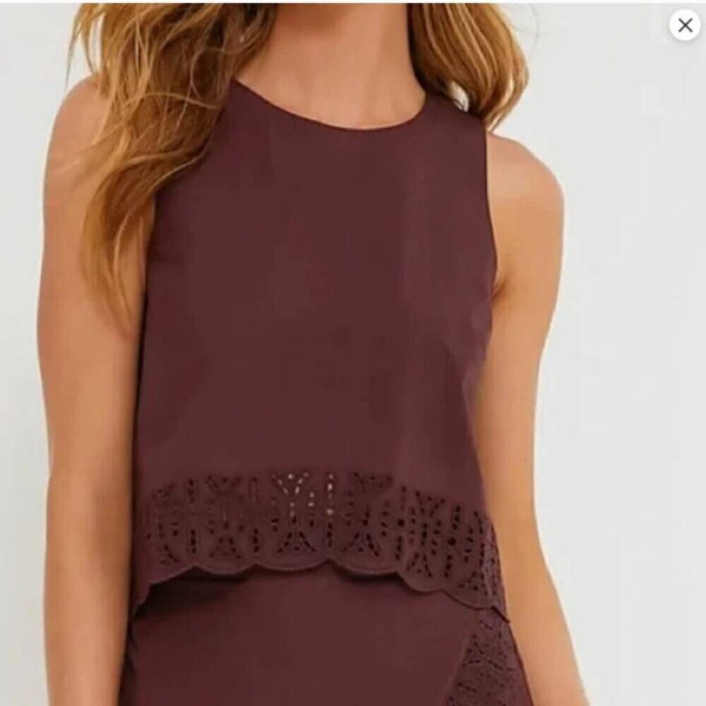 NWT - Tuckernuck - Oxblood Eyelet Laurie Top - Size XXS